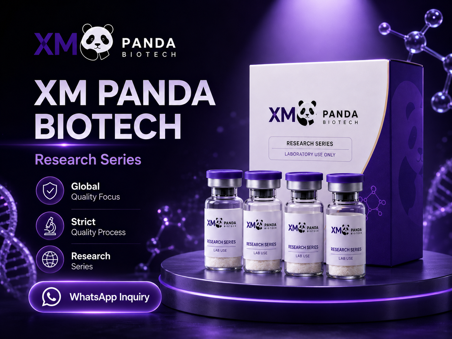 Panda Peptide research product presentation